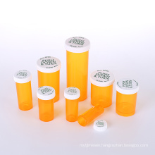 Plastic 8 Dram Childproof Containers Orange Bottle Child Resistant Cap Prescription Vials Bottles